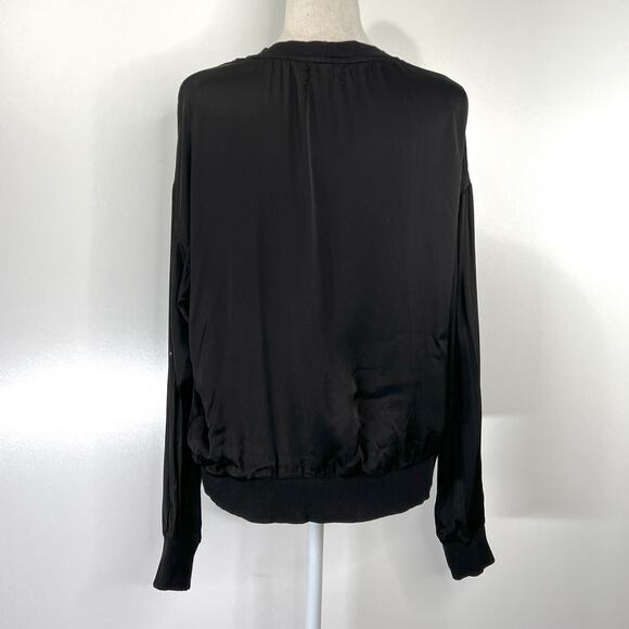 Nation LTD Los Angeles Satin Long Sleeve Crewneck Top - Picture 6 of 6